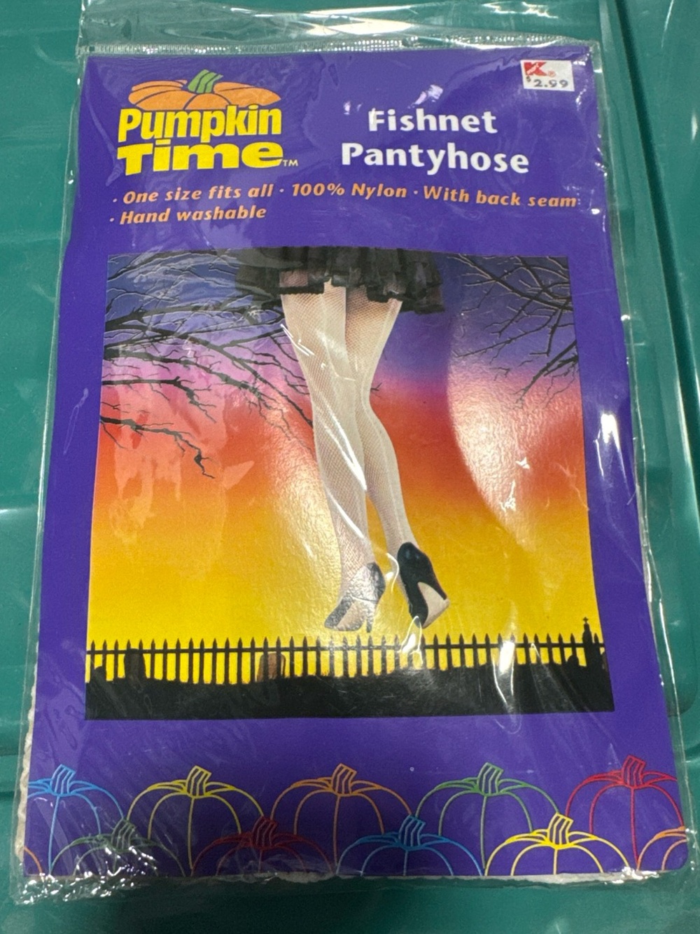 Pumpkin Time Fishnet Pantyhose in White vintage originally from Kmart